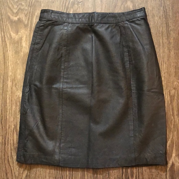 Vintage High Waist Leather Mini Skirt - Picture 4 of 11
